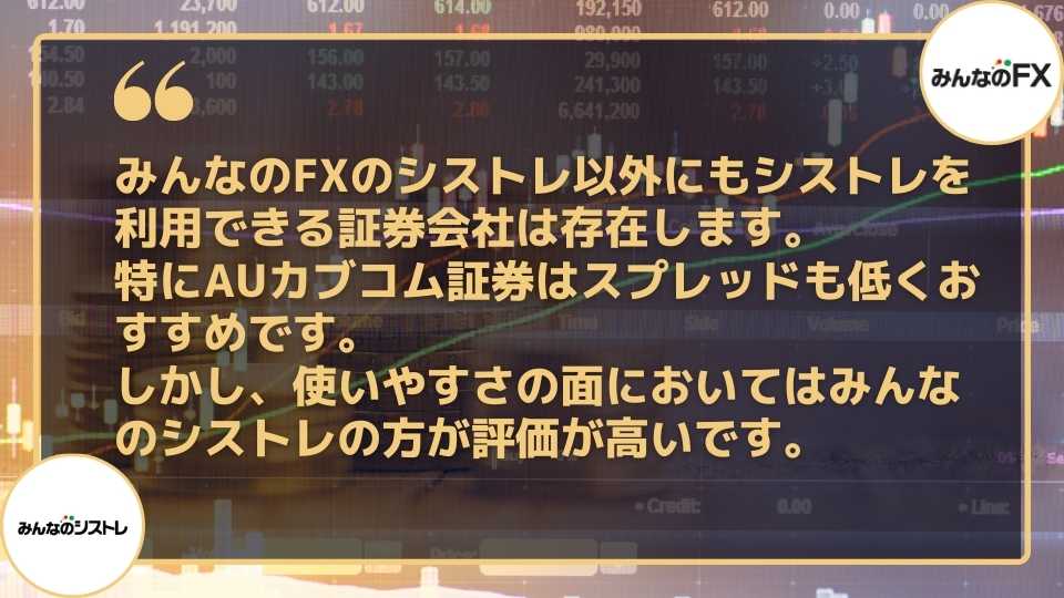 みんなのFXとシストレFXなど他の自動売買との違いは？